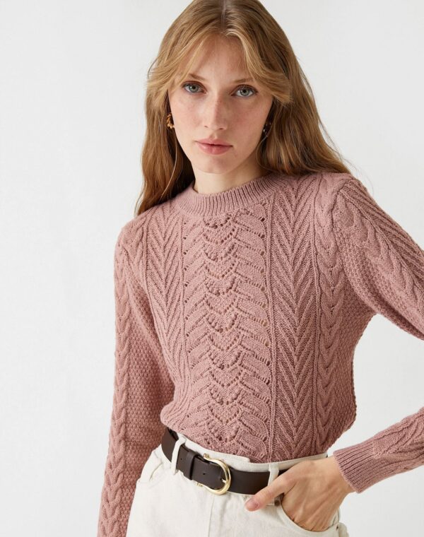 Knitted Detailed Sweater - Görsel 2