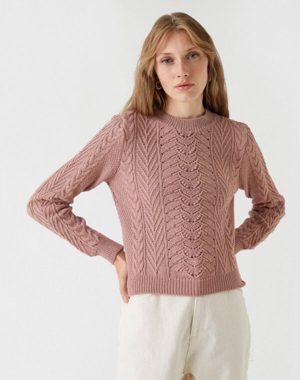 Knitted Detailed Sweater - Görsel 3