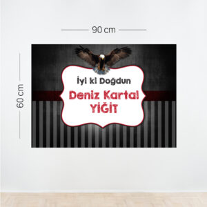 Beşiktaş Temalı Doğum Günü Afişi – Kişiye Özel Kartal Figürlü Tasarım