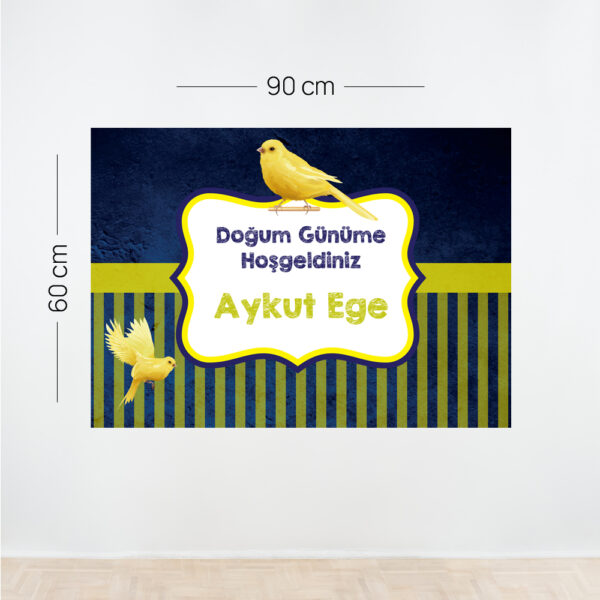 Fenerbahçe Temalı Doğum Günü Afişi – Kişiye Özel Sarı Lacivert Tasarım