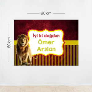 Galatasaray Temalı Doğum Günü Afişi – Kişiye Özel Sarı Kırmızı Tasarım