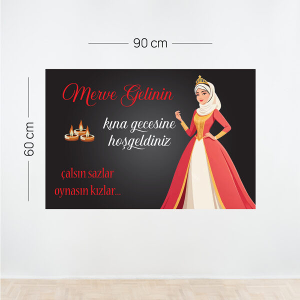 Geleneksel Kına Gecesi Afişi – Kişiye Özel Yatay Tasarım